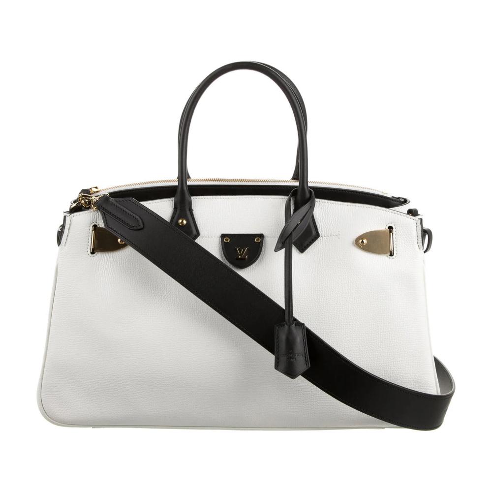 Louis Vuitton B Louis Vuitton White with Black Calf Leather All Set MM France