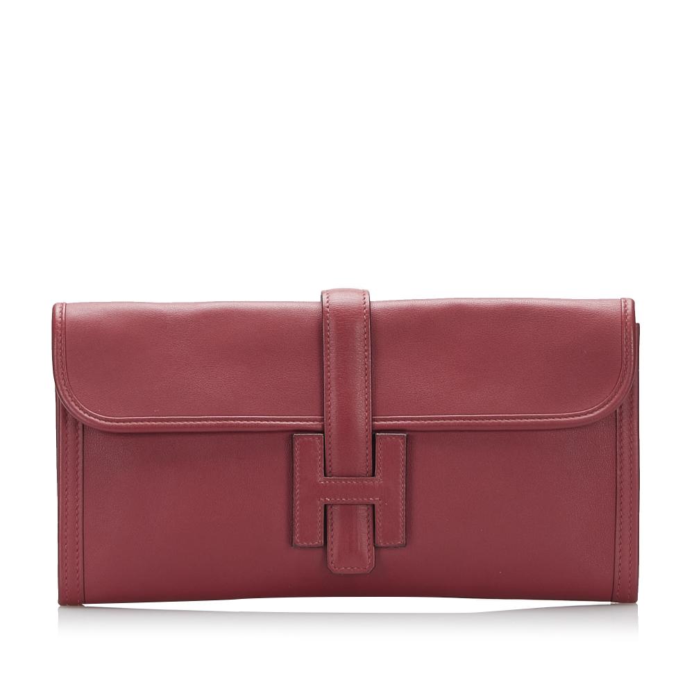 Hermès B Hermès Red Calf Leather Swift Jige Elan France