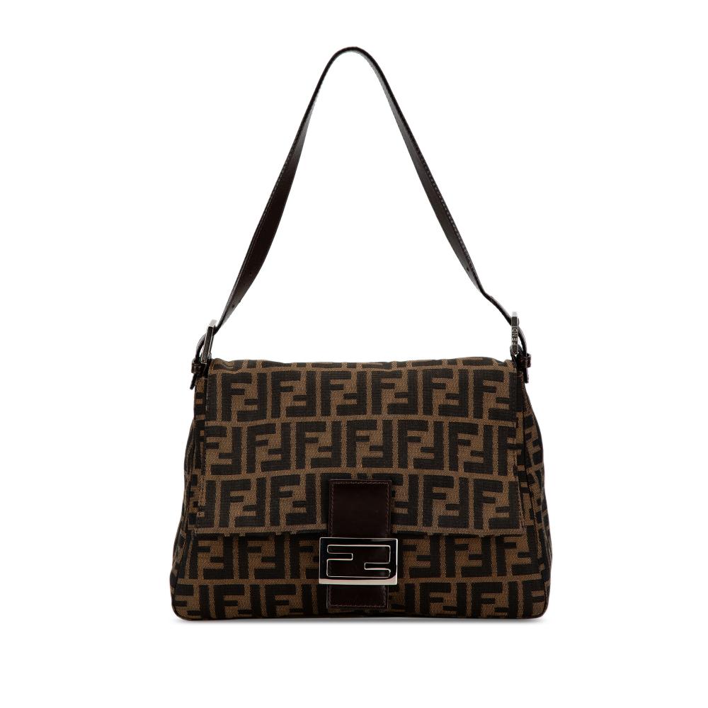 Fendi B Fendi Brown Canvas Fabric Zucca Mamma Forever Italy