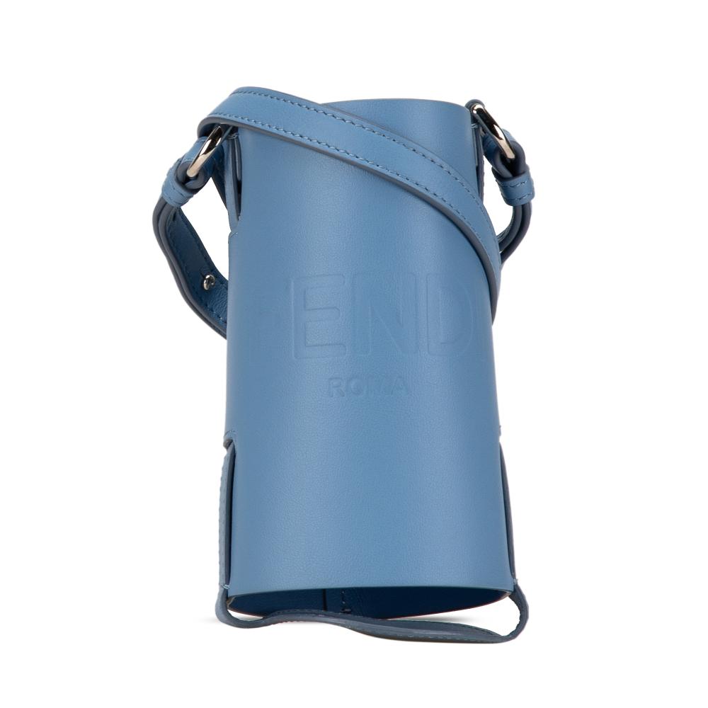 Fendi B Fendi Blue Light Blue Calf Leather Bottle Holder Italy