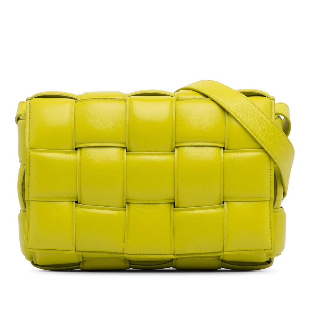 Bottega Veneta B Bottega Veneta Green Light Green Calf Leather skin Intrecciato Padded Cassette Crossbody Italy