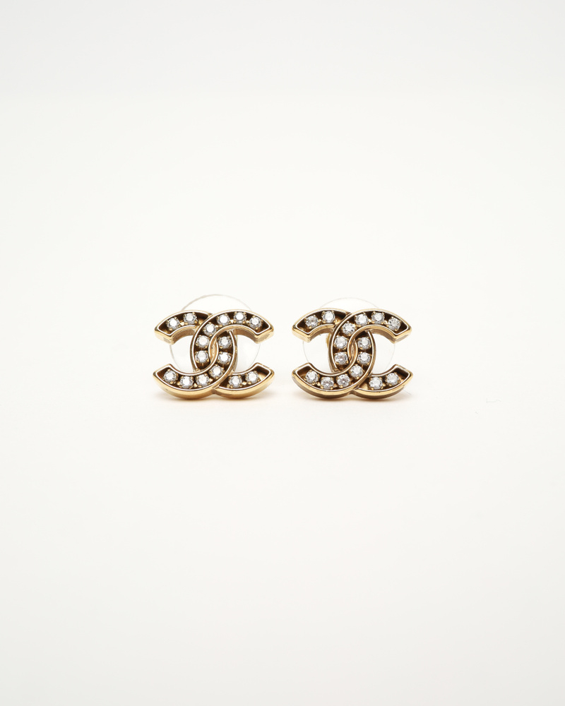 Chanel Coco Mark Rhinestone Earrings