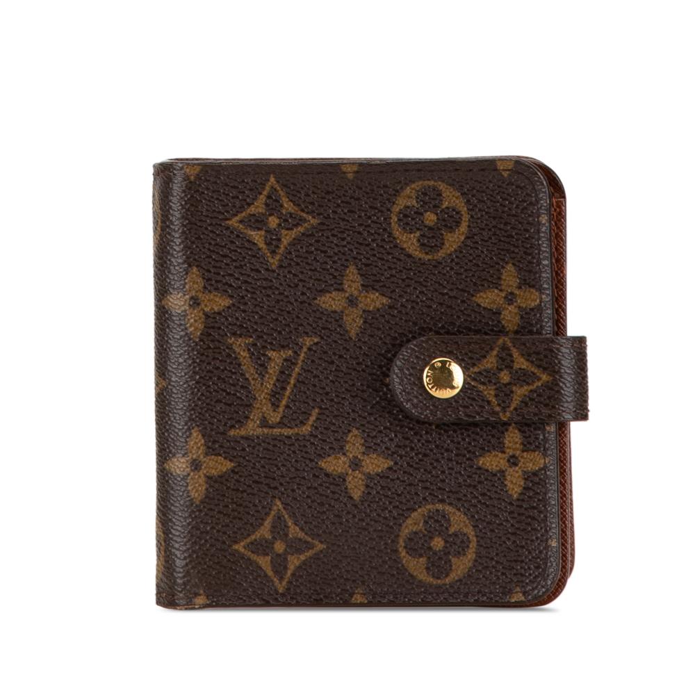 Louis Vuitton B Louis Vuitton Brown Monogram Canvas Canvas Monogram Bi-Fold Compact Wallet France