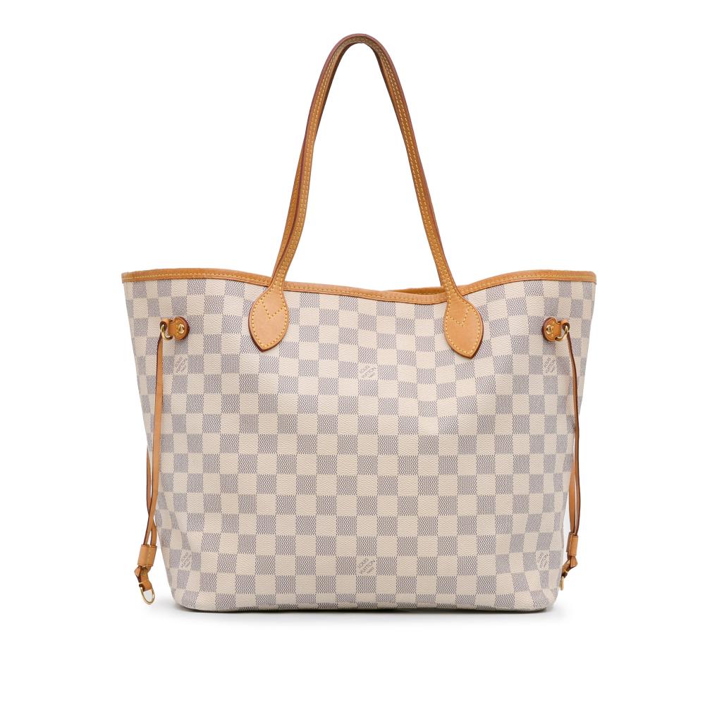 Louis Vuitton B Louis Vuitton White Damier Canvas Canvas Damier Azur Neverfull MM France