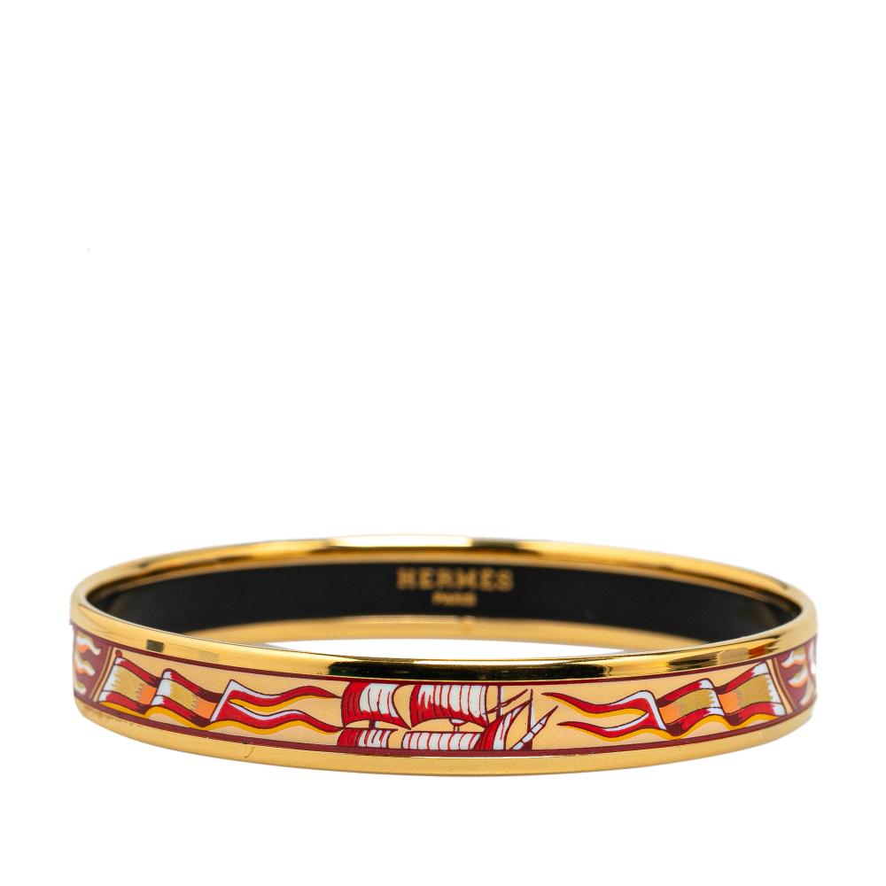 Hermès AB Hermès Yellow Enamel Other Narrow Cloissone Bangle 62 Austria