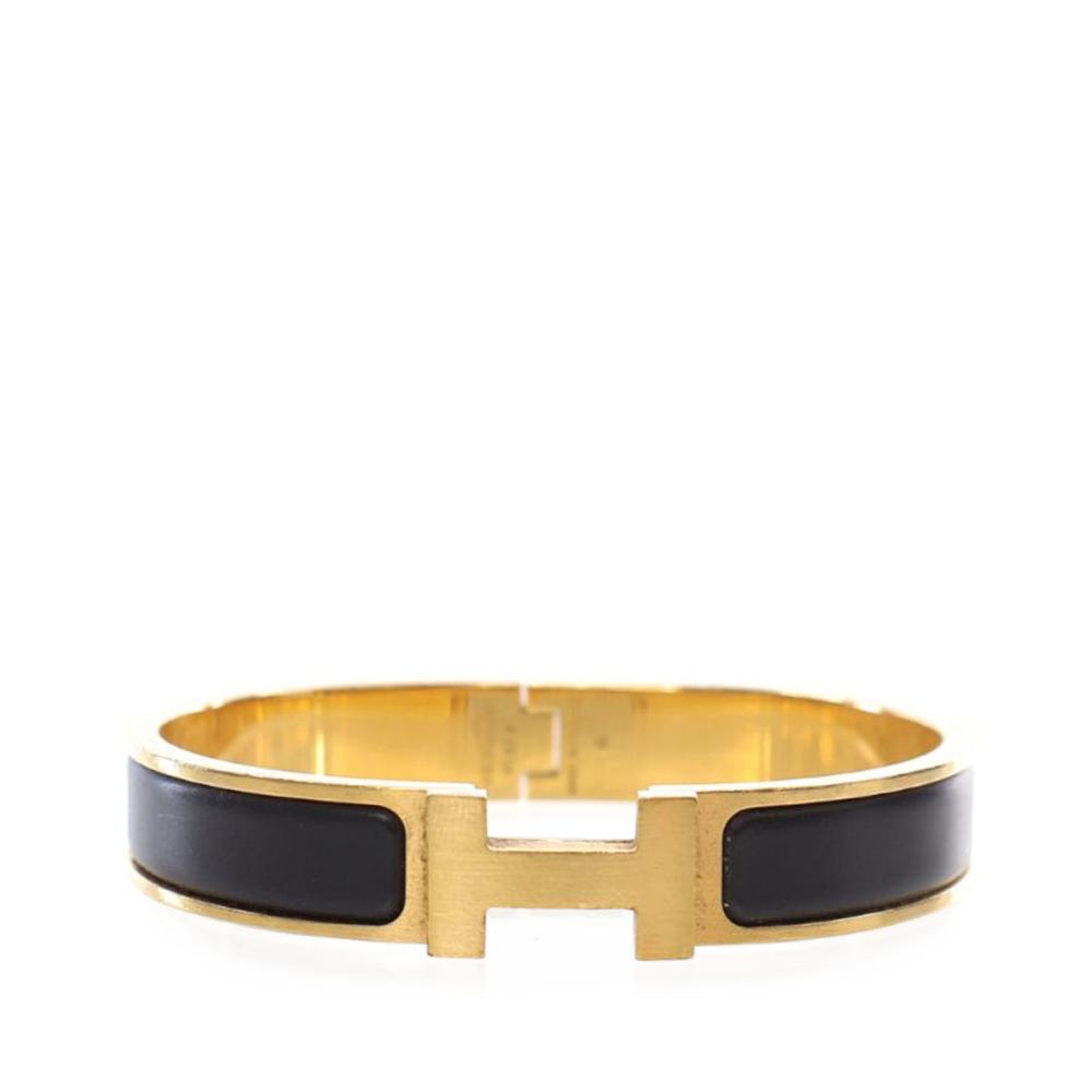 Hermès AB Hermès Black Enamel Other Narrow Clic HH Bracelet T5 France