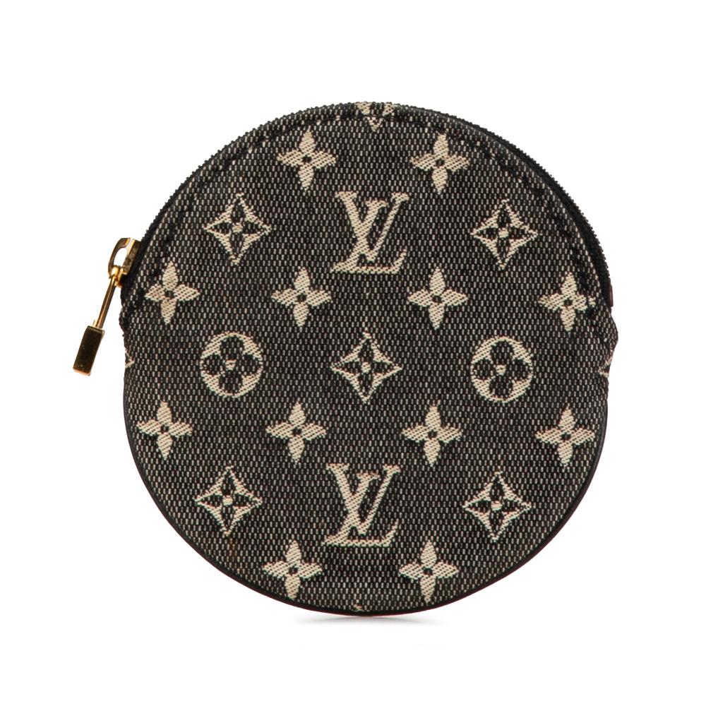 Louis Vuitton AB Louis Vuitton Gray Canvas Fabric Monogram Mini Lin Porte-Monnaie Round Coin Purse France