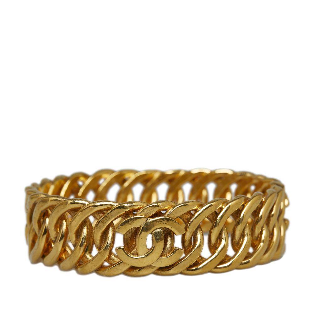 Chanel AB Chanel Gold Gold Plated Metal CC Gold-Tone Bangle France