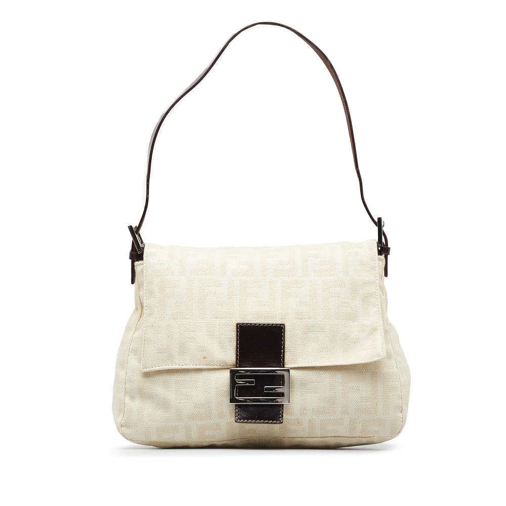 Fendi B Fendi Brown Light Beige Canvas Fabric Zucca Mamma Forever Italy