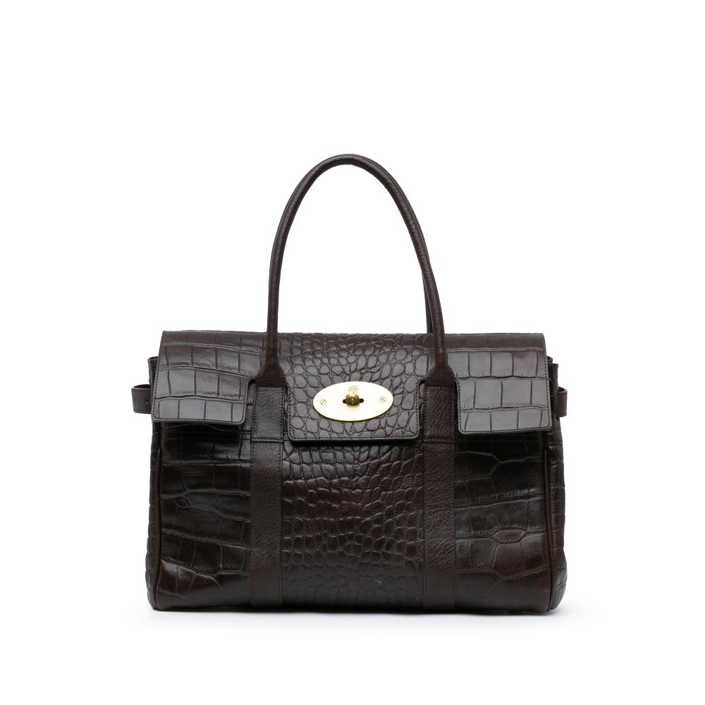 Mulberry B Mulberry Brown Dark Brown Calf Leather Croc Embossed skin Bayswater United Kingdom