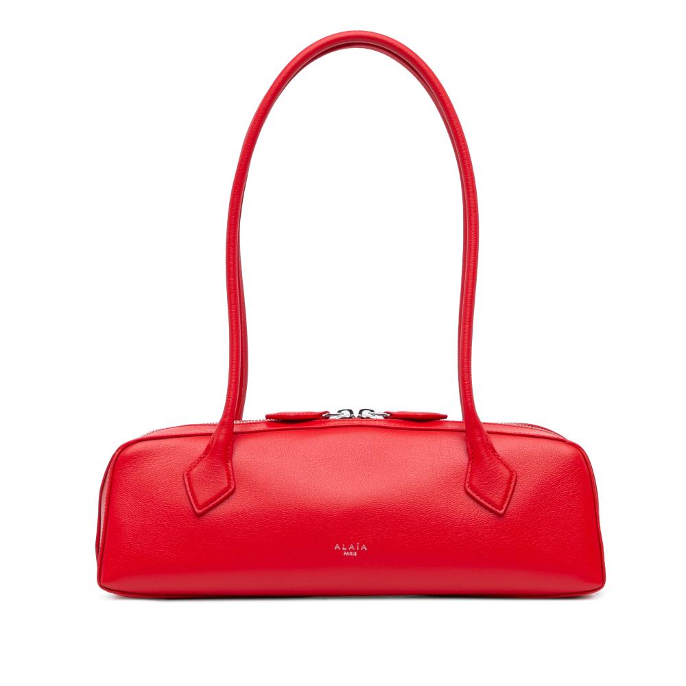 Azzedine Alaïa AB ALAÏA Red Goatskin Leather Medium Le Teckel Shoulder Bag Italy