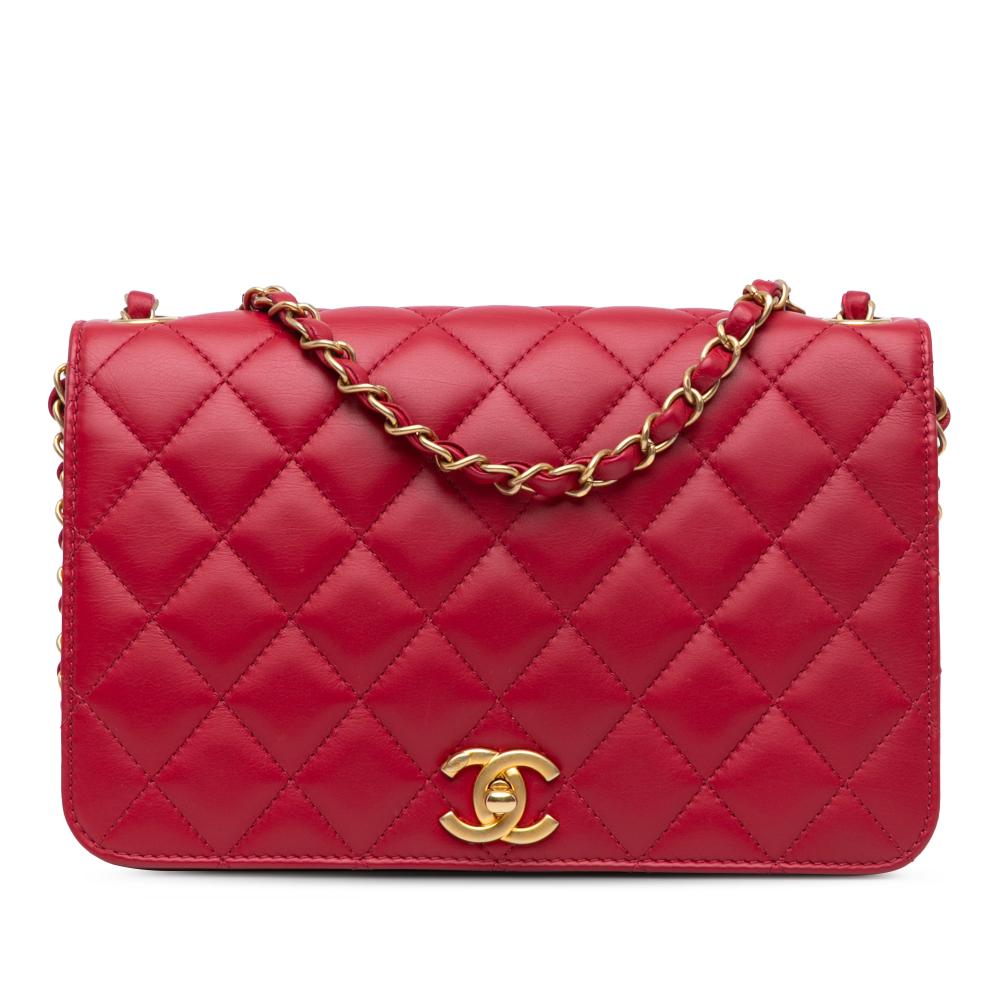 Chanel B Chanel Red Calf Leather Medium Quilted skin Everyday Chic Flap Italy