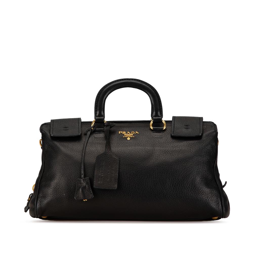 Prada B Prada Black N/a Leather Cervo Satchel Italy