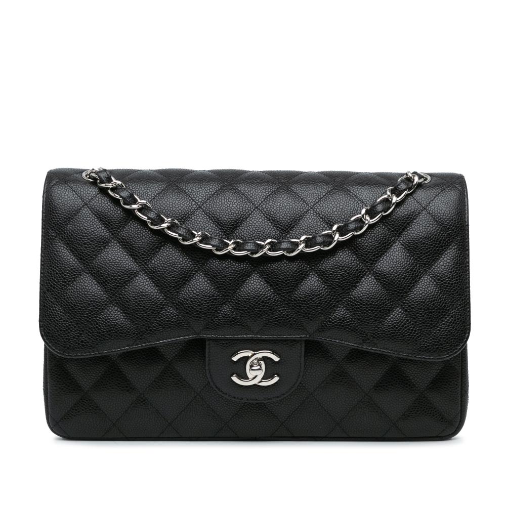 Chanel AB Chanel Black Caviar Leather Leather Jumbo Classic Caviar Double Flap Italy