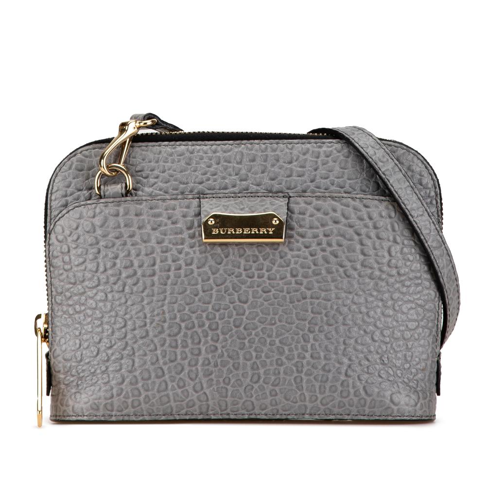 Burberry B Burberry Gray Calf Leather Harrogate Crossbody Romania