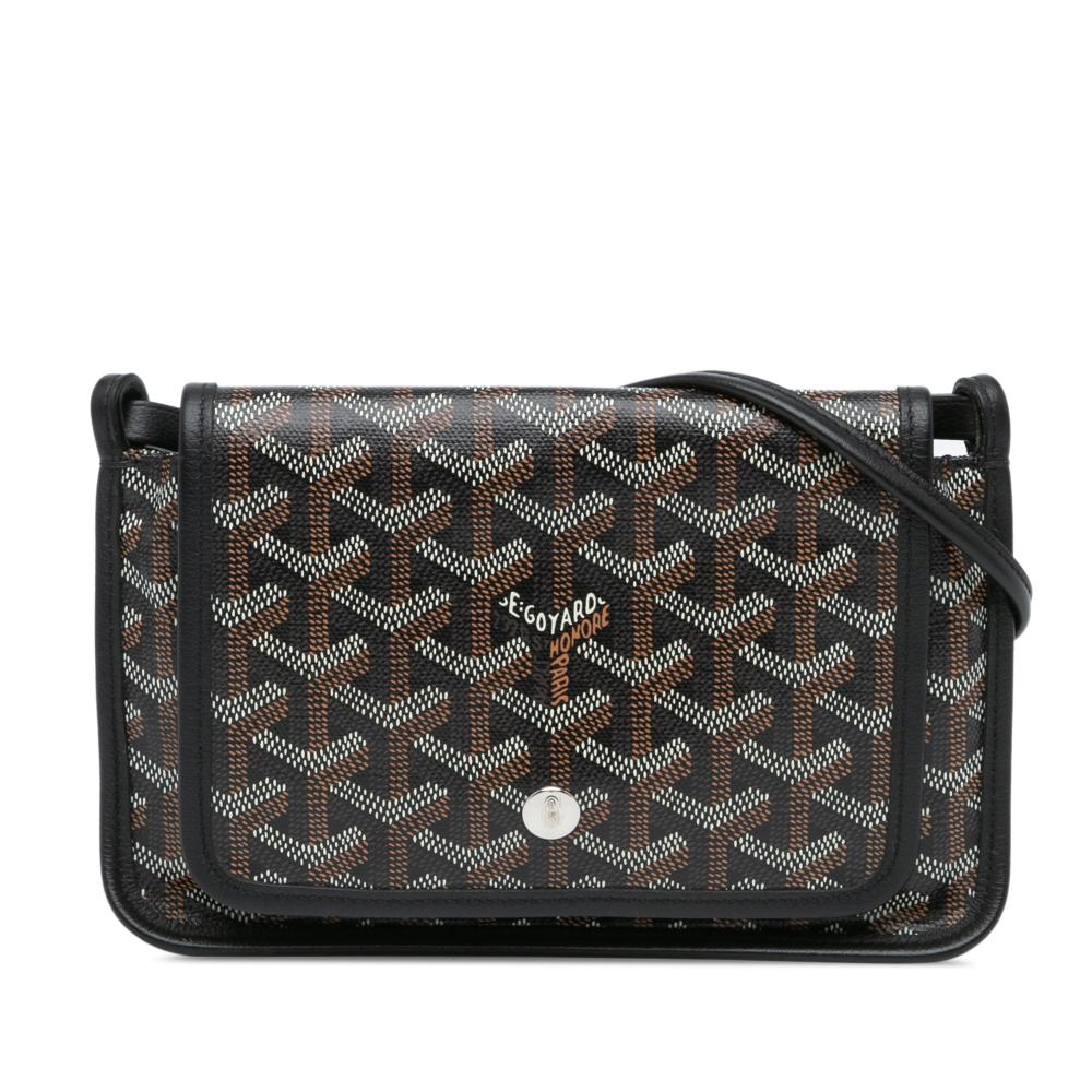 Goyard AB Goyard Black Coated Canvas Fabric Goyardine Plumet Pocket Wallet France