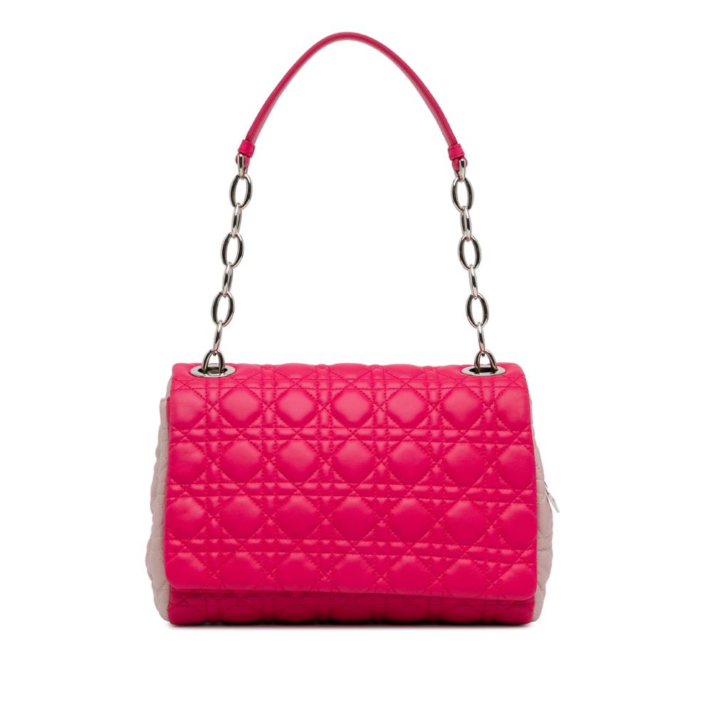 Christian Dior AB Dior Pink Hot Pink Lambskin Leather Leather Lambskin Cannage Soft Flap Italy