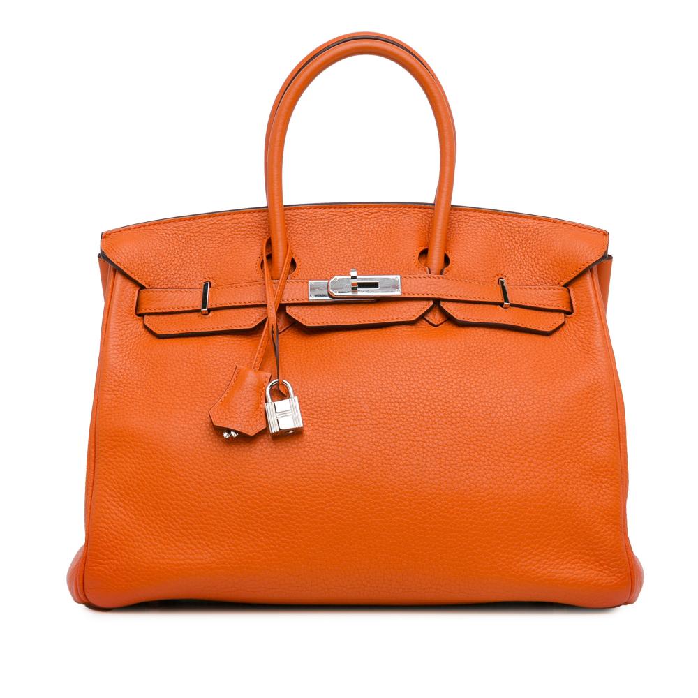 Hermès AB Hermès Orange Calf Leather Clemence Birkin Retourne 35 France