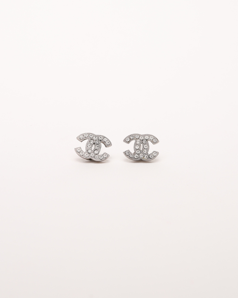 Chanel Coco Mark Rhinestone Earrings