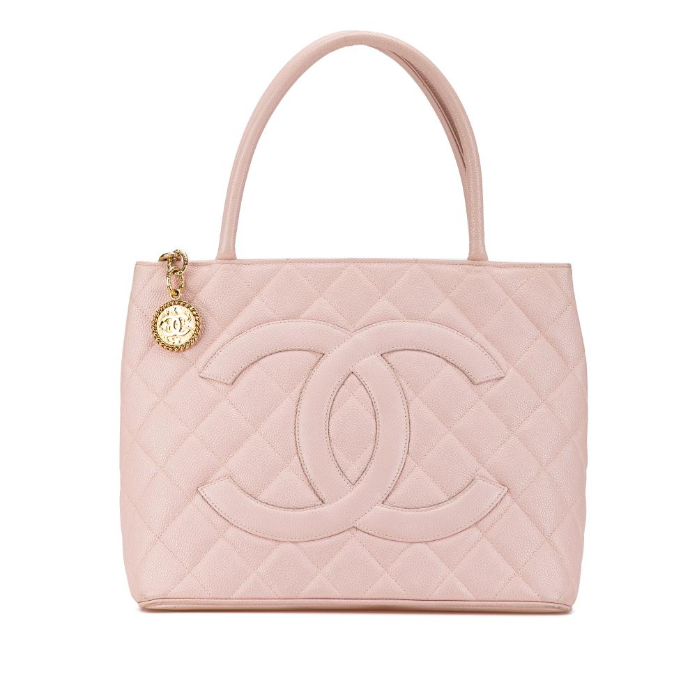 Chanel B Chanel Pink Light Pink Caviar Leather Leather Caviar Medallion Tote France