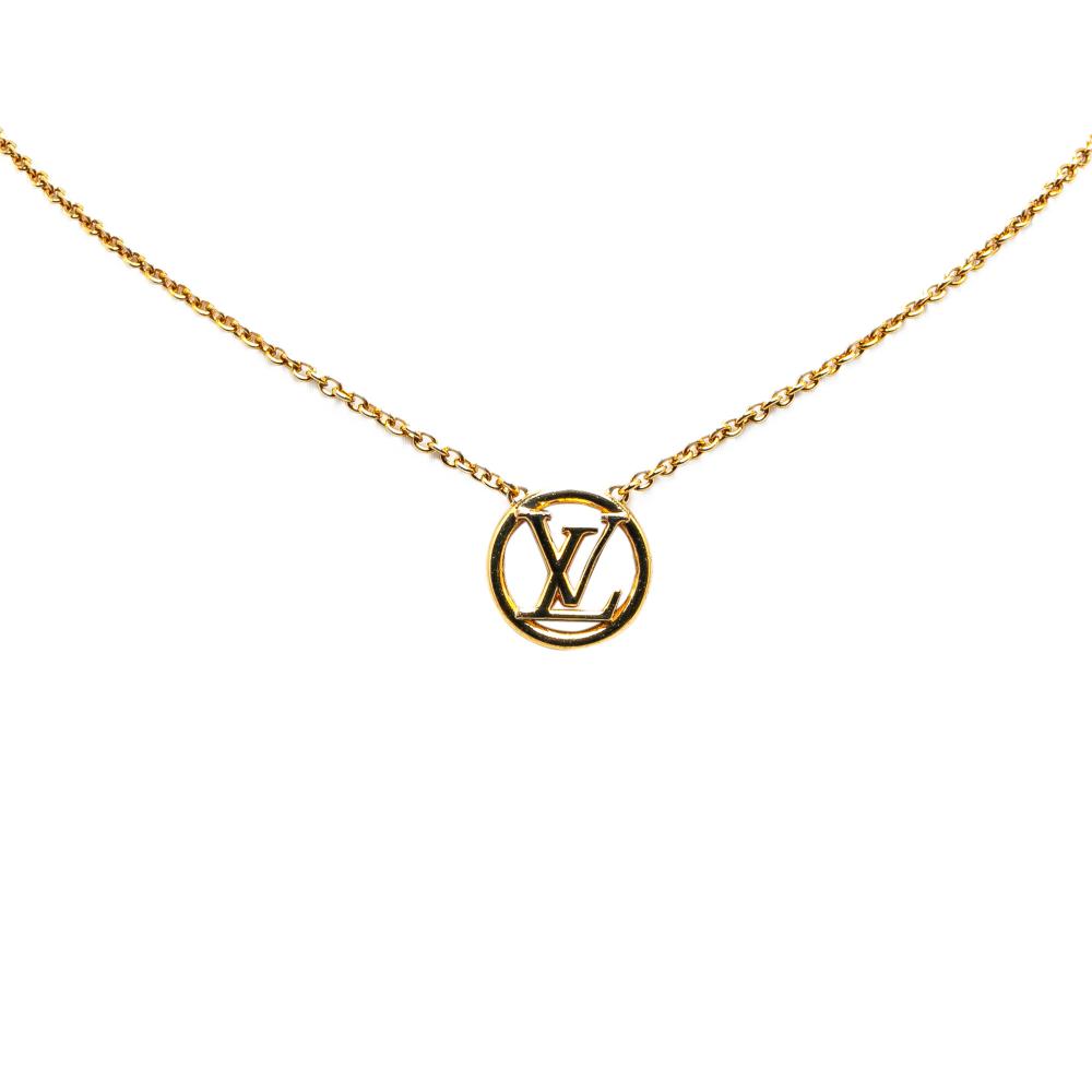 Louis Vuitton AB Louis Vuitton Gold Gold Plated Metal Mother Of Pearl L To V Pearlfection Pendant Necklace Italy