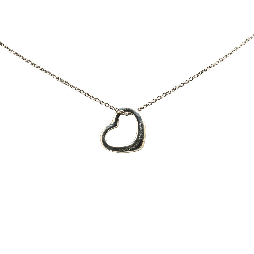 Tiffany & Co Tiffany Silver Elsa Peretti Sterling Silver Open Heart Pendant Necklace United States