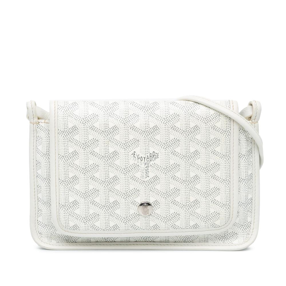 Goyard AB Goyard White Coated Canvas Fabric Goyardine Plumet Pocket Wallet France