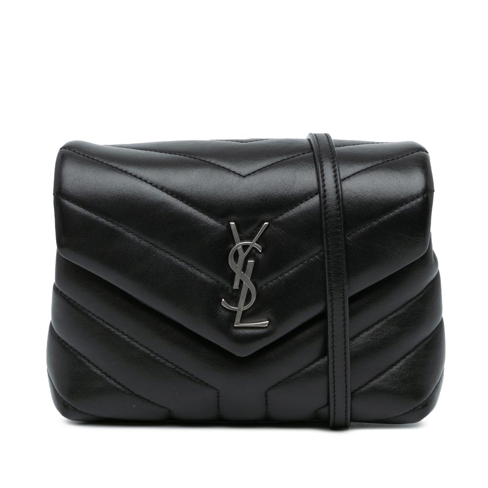 Saint Laurent B Saint Laurent Black Calf Leather Toy LouLou Crossbody Italy