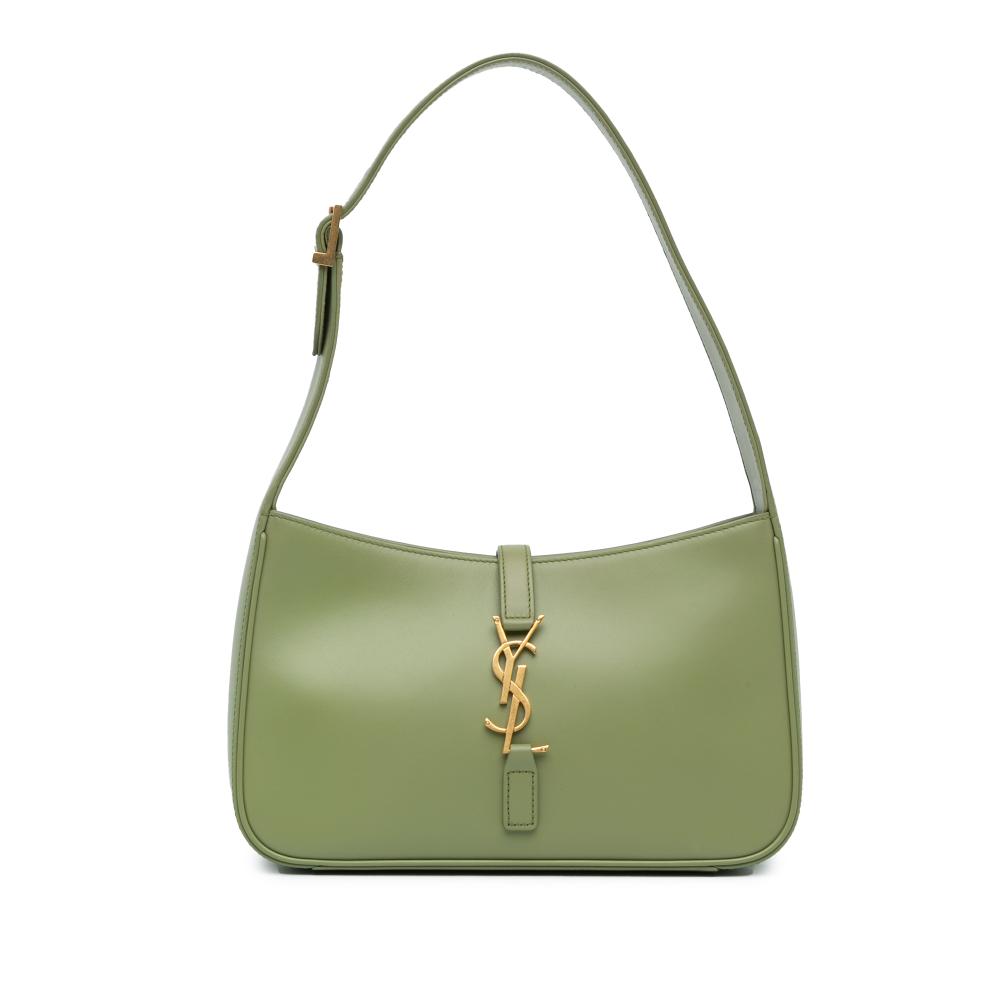 Saint Laurent AB Saint Laurent Green Light Green Calf Leather Le 5 a 7 Bag Italy