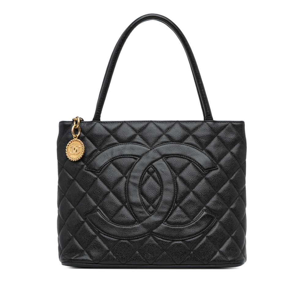 Chanel B Chanel Black Caviar Leather Leather Caviar Medallion Tote Italy