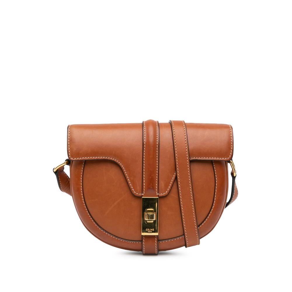 Celine B Celine Brown Calf Leather Small skin Besace 16 Crossbody Italy