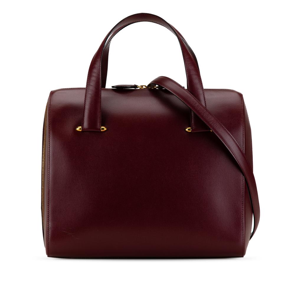 Cartier B Cartier Red Bordeaux Calf Leather Must De Cartier Satchel France