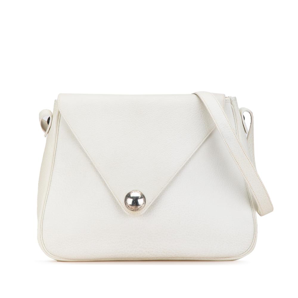 Hermès B Hermès White Off White Calf Leather Clemence Christine France