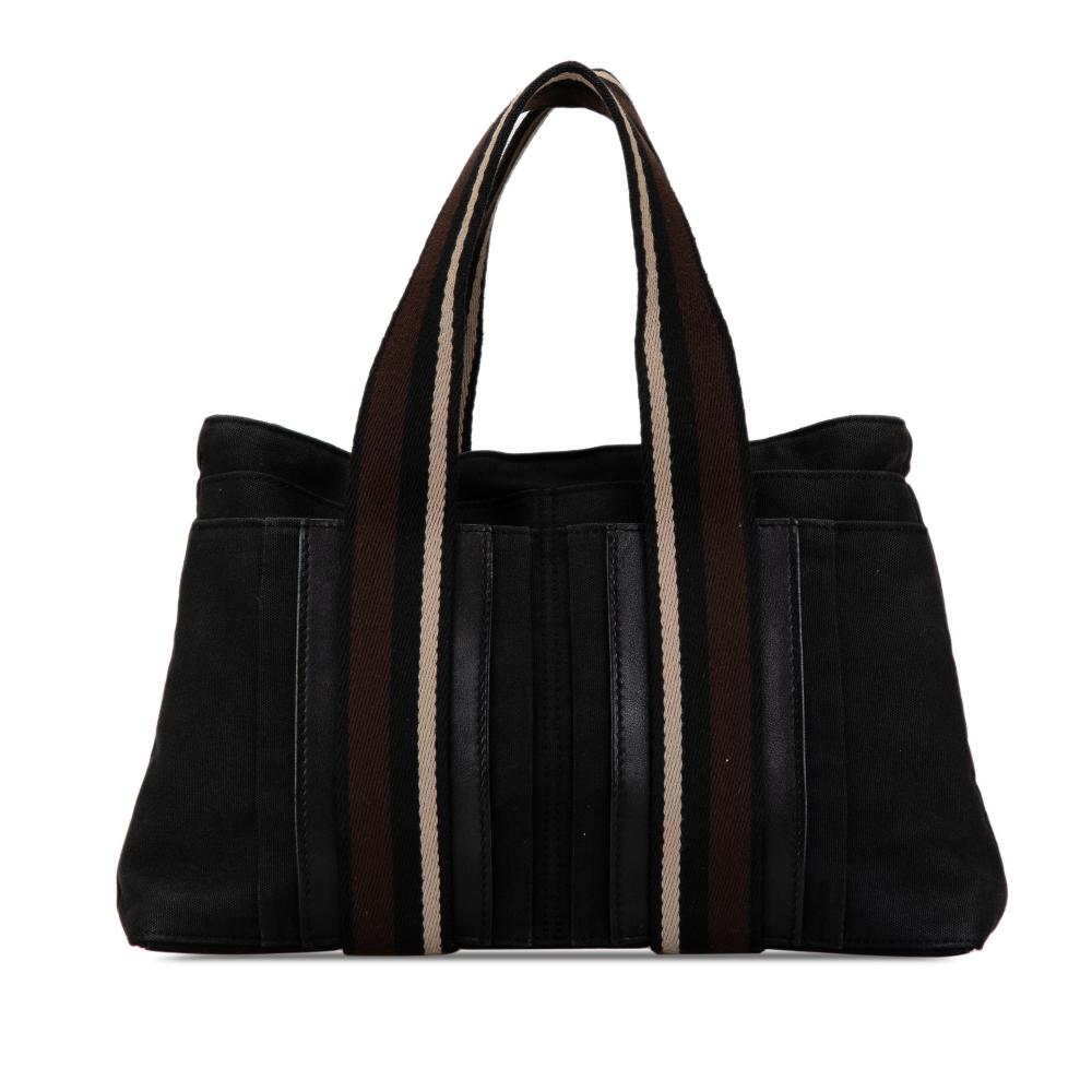 Hermès B Hermès Black Canvas Fabric Sac Troca Horizontal PM France