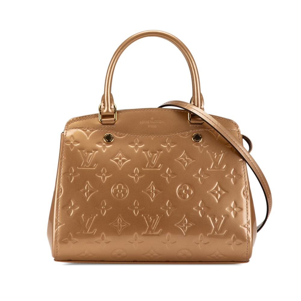 Louis Vuitton AB Louis Vuitton Brown Light Brown Vernis Leather Leather Monogram Vernis Brea PM France