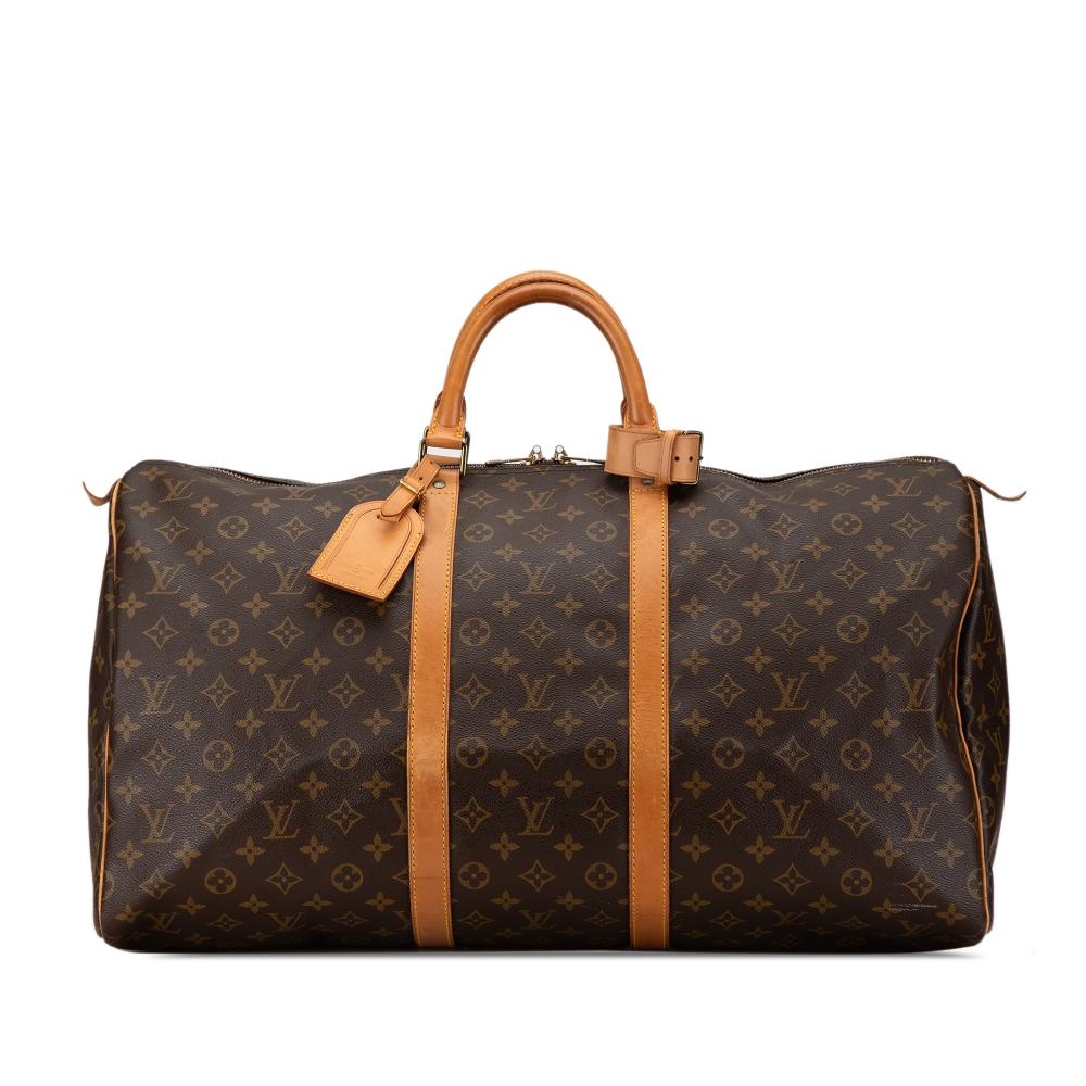 Louis Vuitton B Louis Vuitton Brown Monogram Canvas Canvas Monogram Keepall 55 France