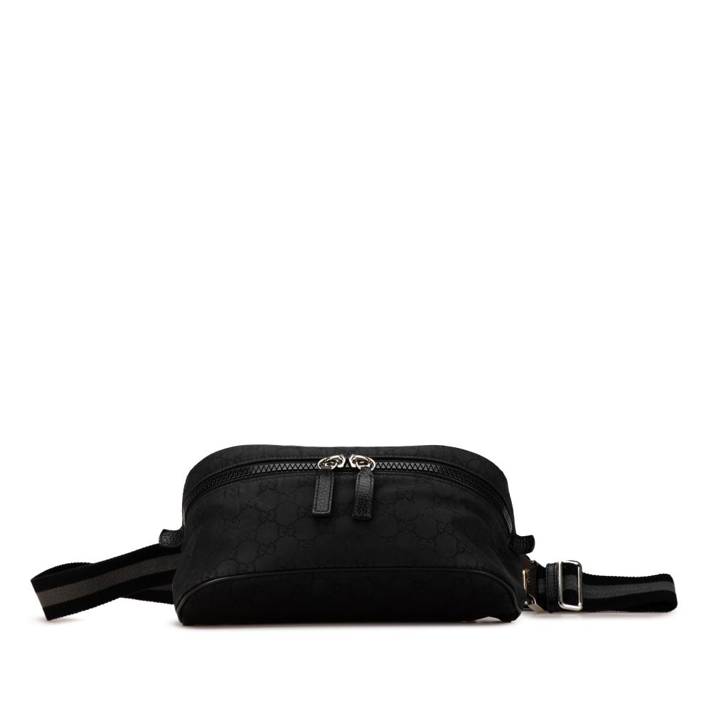 Gucci B Gucci Black Nylon Fabric GG Web Belt Bag Italy