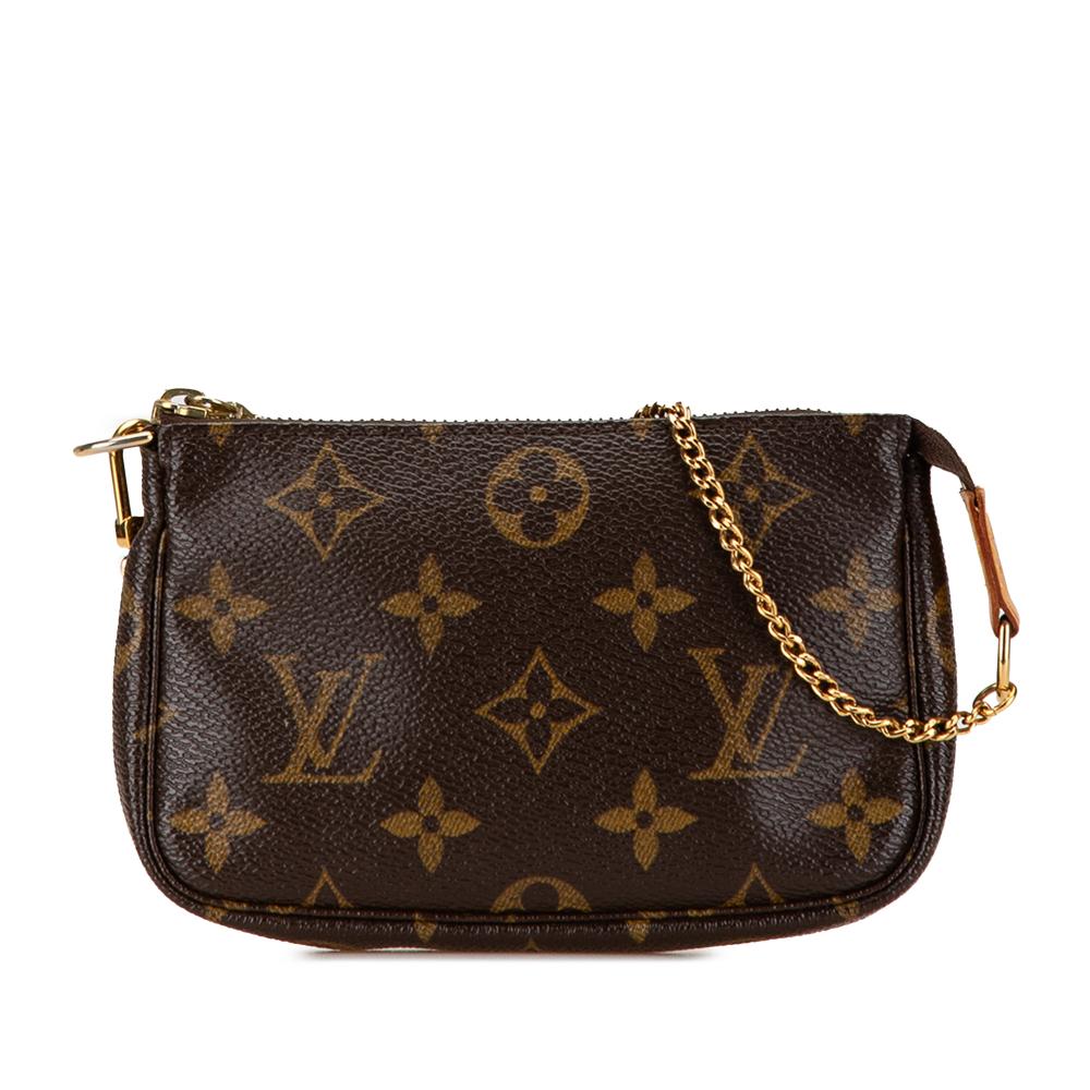 Louis Vuitton AB Louis Vuitton Brown Monogram Canvas Canvas Monogram Mini Pochette Accessoires France