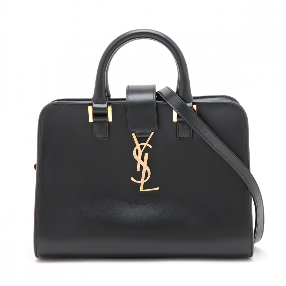 Saint Laurent Cabas Baby Leather 2-Ways Top-handle Bag Black