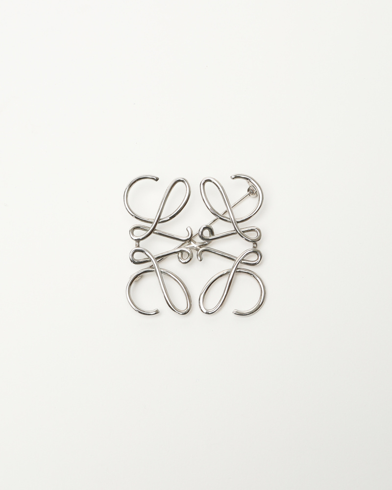 Loewe Anagram Silver Brooch