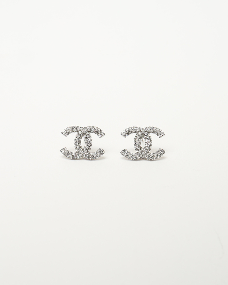 Chanel Coco Mark Rhinestone Earrings