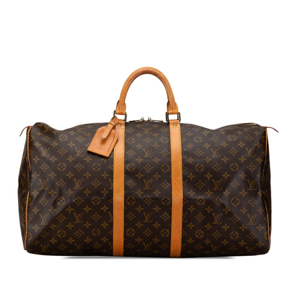 Louis Vuitton B Louis Vuitton Brown Monogram Canvas Canvas Monogram Keepall 55 France