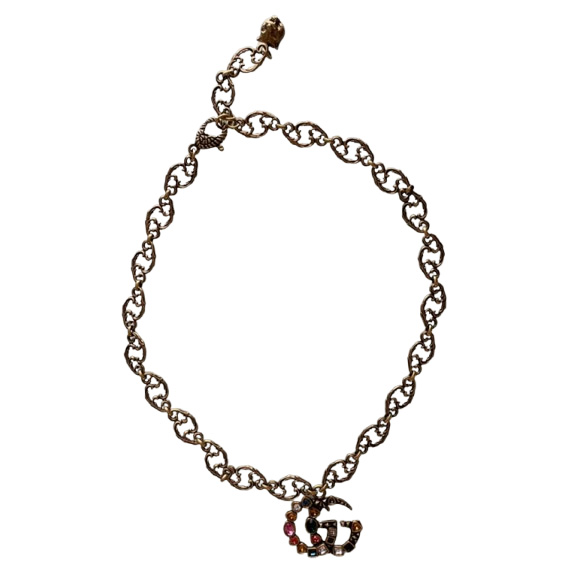 Gucci Collier pendentif en cristal multicolore 