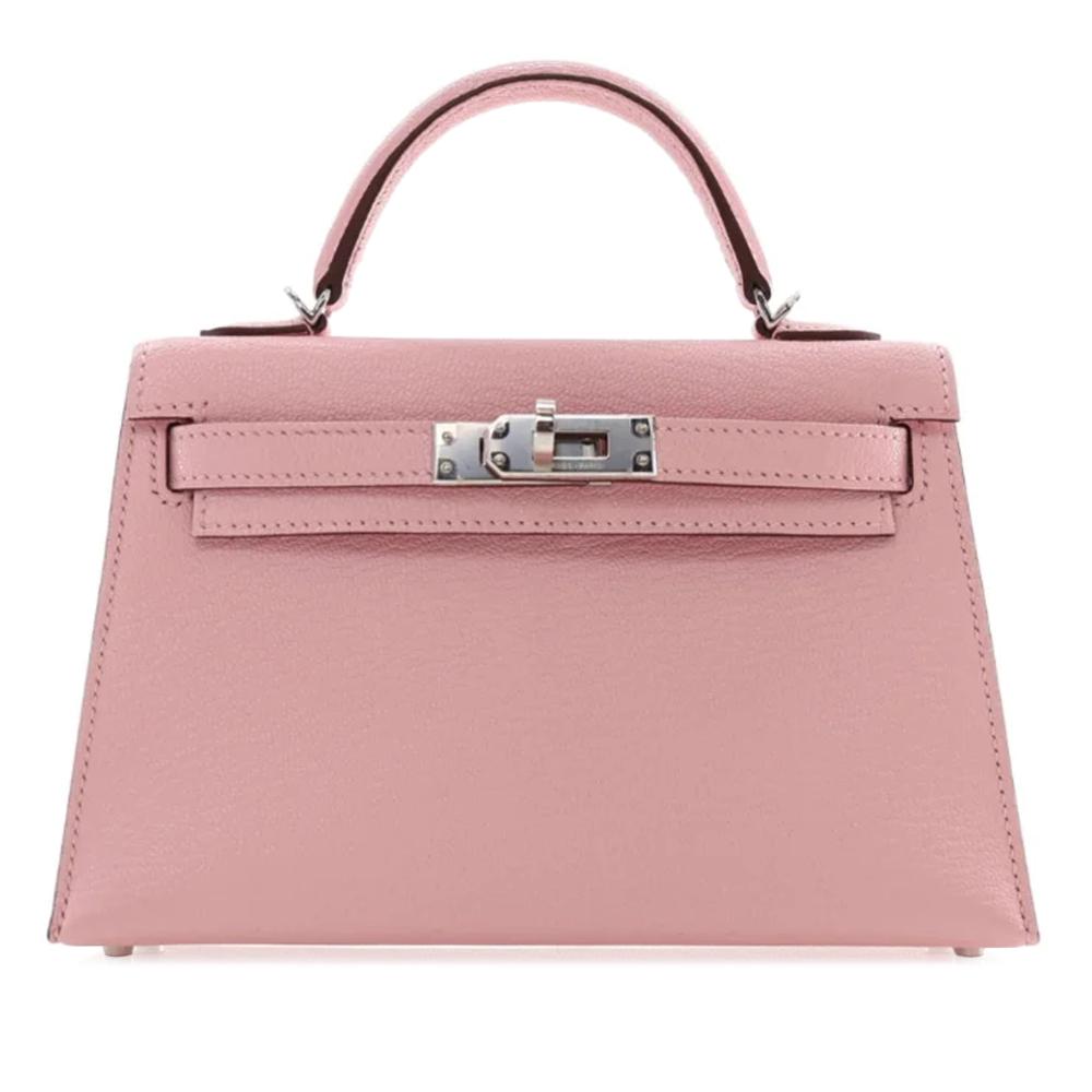 Hermès AB Hermès Pink Light Pink Goatskin Leather Mini Chevre Mysore Kelly France