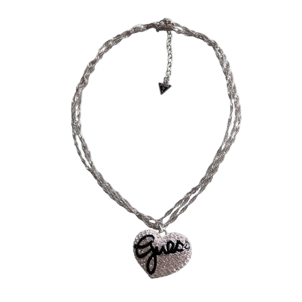 Guess Rhinestone heart necklace