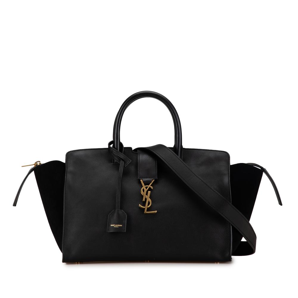 Saint Laurent AB Saint Laurent Black Calf Leather Baby Downtown Cabas Satchel Italy