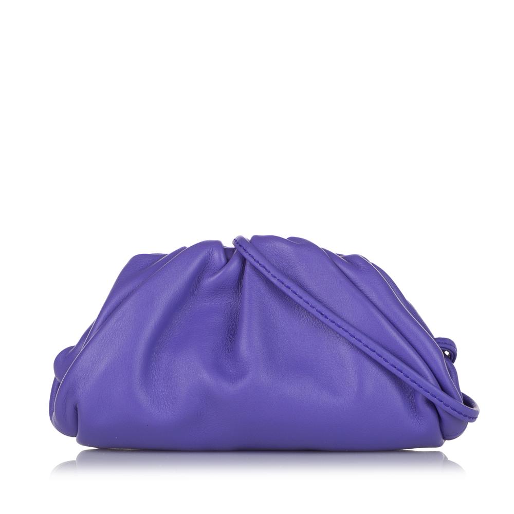 Bottega Veneta AB Bottega Veneta Purple Dark Purple Lambskin Leather Leather Lambskin The Extra Mini Pouch Italy