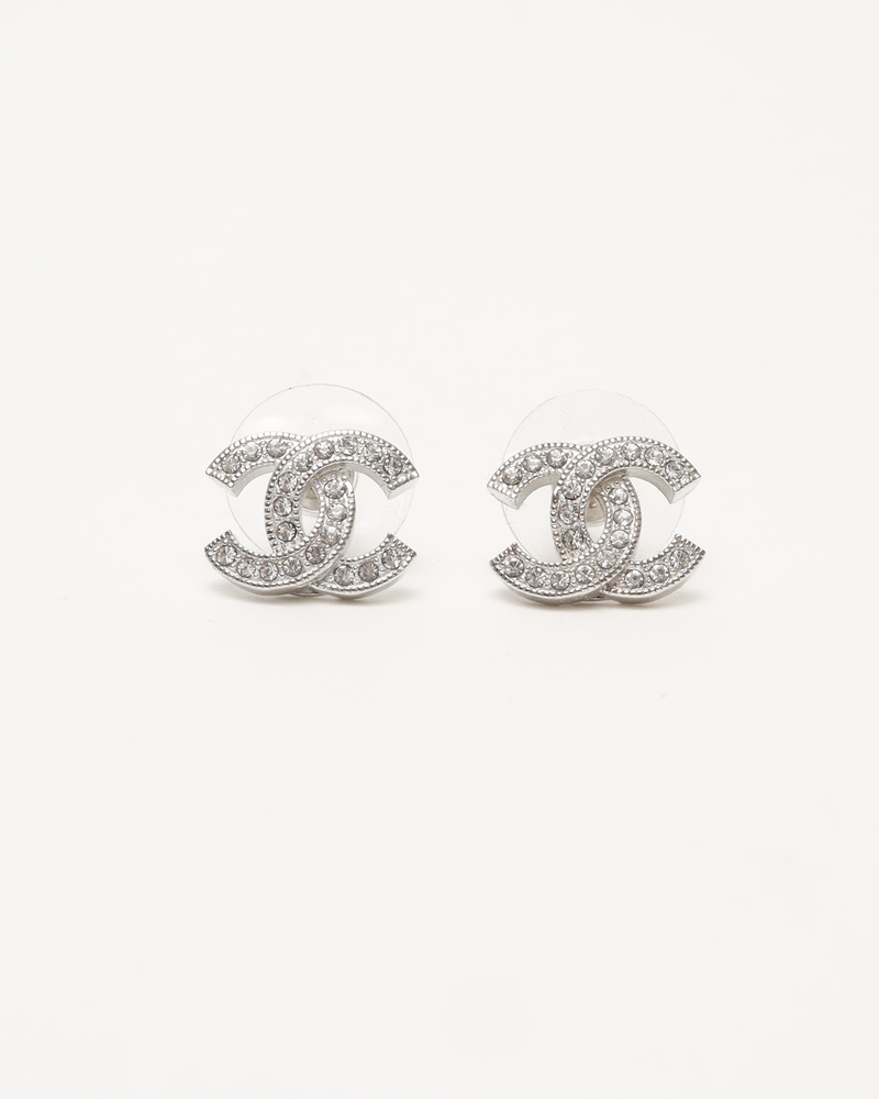 Chanel CC Rhinestone Earrings