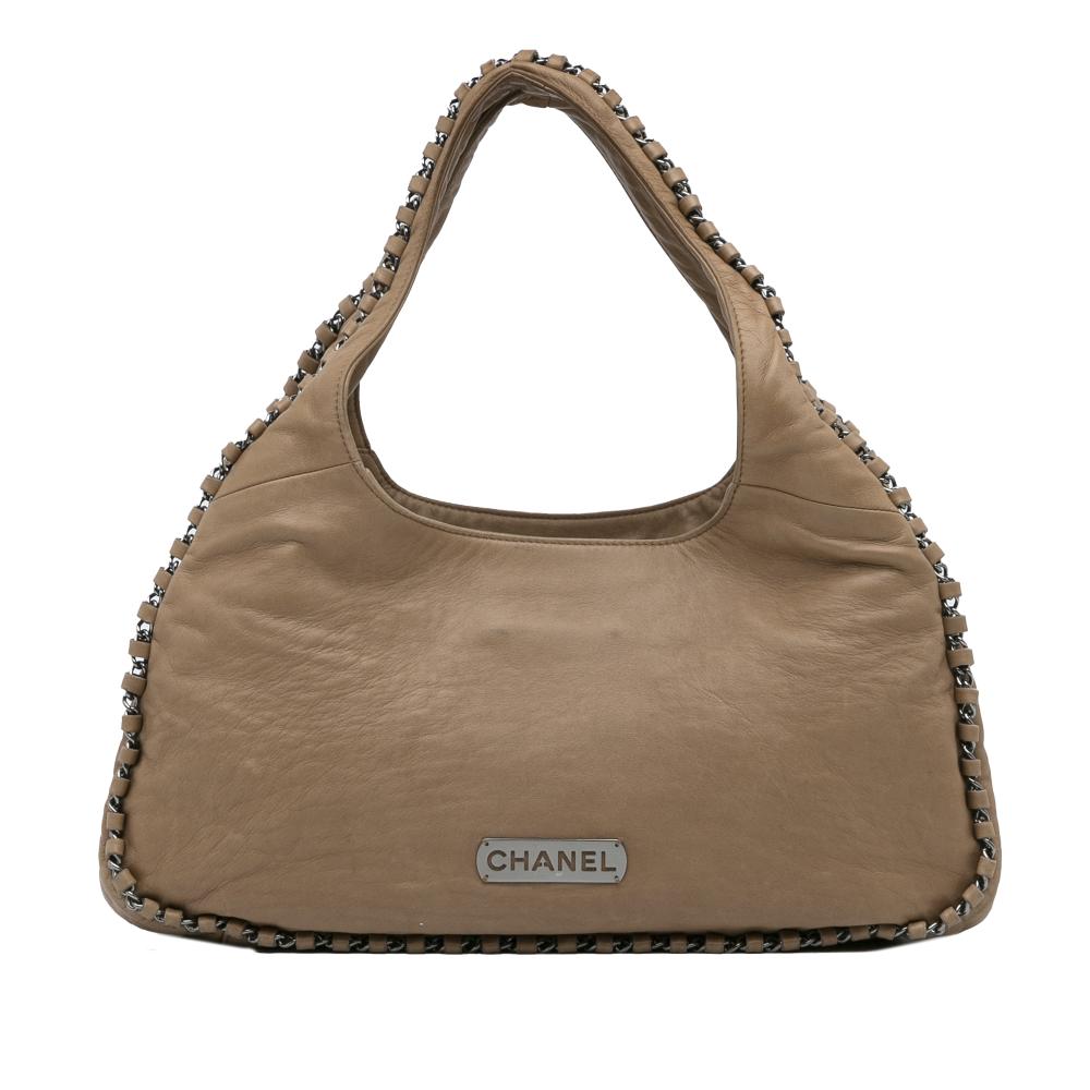 Chanel B Chanel Brown Calf Leather Luxe Ligne Hobo France