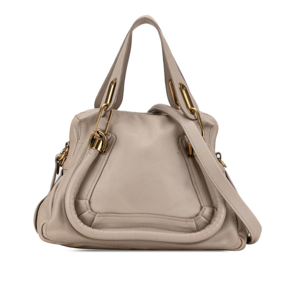 Chloé B Chloé Brown Beige Calf Leather Paraty Satchel Italy